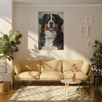 Bernese Mountain Dog Oil Portrait canvas print by Tritan, sofa wall