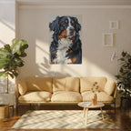Bernese Mountain Dog Oil Portrait canvas print by Tritan, sofa wall