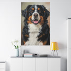 Bernese Mountain Dog Oil Portrait canvas print by Tritan, desk wall