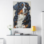 Bernese Mountain Dog Oil Portrait canvas print by Tritan, desk wall