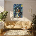 Bernese Mountain Dog Post-Impressionist canvas print by Tritan, sofa wall