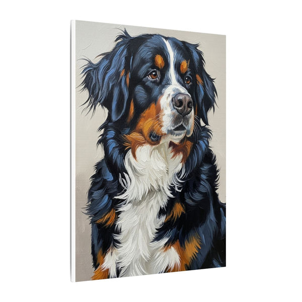Bernese Mountain Dog Oil Portrait Canvas Wall Art, Regal Berner Gift for Dog Lovers, Pet Decor