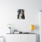 Bernese Mountain Dog Oil Portrait Canvas Wall Art, Regal Berner Gift for Dog Lovers, Pet Decor