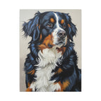 Bernese Mountain Dog Oil Portrait Canvas Wall Art, Regal Berner Gift for Dog Lovers, Pet Decor