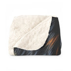 Bernese Mountain Dog Oil Portrait sherpa blanket by Tritan, folded