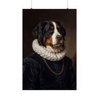 Bernese Mountain Dog Renaissance Royal matte poster print by Tritan, front