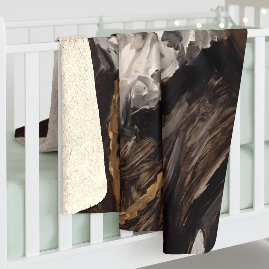 Bernese Mountain Dog Renaissance Royal sherpa blanket by Tritan, on bed