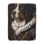 Bernese Mountain Dog Renaissance Royal sherpa blanket by Tritan, front