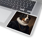 Bernese Mountain Dog Renaissance Royal vinyl sticker by Tritan, on a laptop