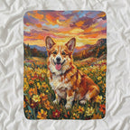 Corgi Acrylic sherpa blanket by Tritan, angled view