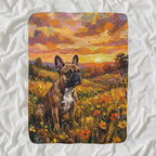 French Bulldog Acrylic sherpa blanket by Tritan, angled view