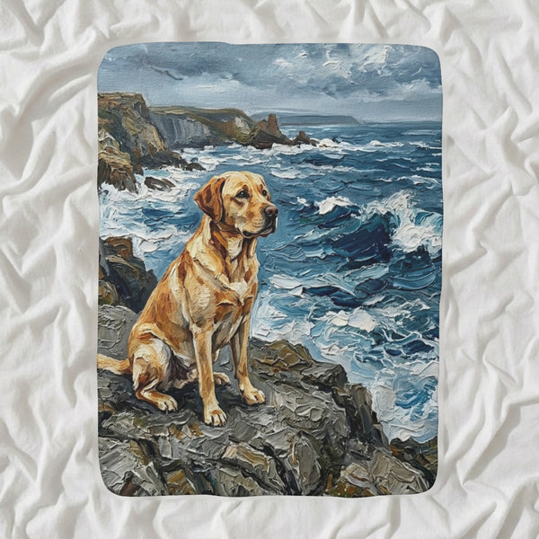 Labrador Retriever Acrylic Sherpa Fleece Blanket, Colorful Dog Art, Labrador Retriever Lover Gift