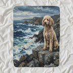 Poodle Acrylic sherpa blanket by Tritan, angled view
