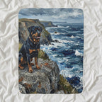 Rottweiler Acrylic sherpa blanket by Tritan, angled view