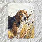 Beagle Watercolor sherpa blanket by Tritan, angled view