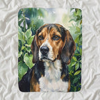 Beagle Watercolor sherpa blanket by Tritan, angled view