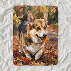 Corgi Watercolor sherpa blanket by Tritan, angled view
