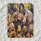 French Bulldog Watercolor sherpa blanket by Tritan, angled view