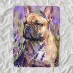 French Bulldog Watercolor sherpa blanket by Tritan, angled view