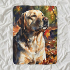 Labrador Retriever Watercolor sherpa blanket by Tritan, angled view