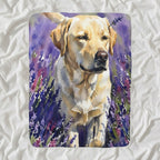 Labrador Retriever Watercolor sherpa blanket by Tritan, angled view