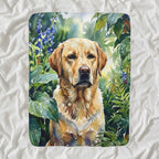 Labrador Retriever Watercolor sherpa blanket by Tritan, angled view