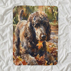 Poodle Watercolor sherpa blanket by Tritan, angled view