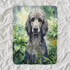 Poodle Watercolor sherpa blanket by Tritan, angled view