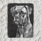 Boxer Charcoal sherpa blanket by Tritan, angled view
