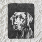Labrador Retriever Charcoal sherpa blanket by Tritan, angled view
