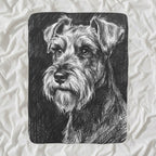 Miniature Schnauzer Charcoal sherpa blanket by Tritan, angled view