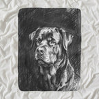 Rottweiler Charcoal sherpa blanket by Tritan, angled view