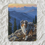 Australian Shepherd Acrylic sherpa blanket by Tritan, angled view