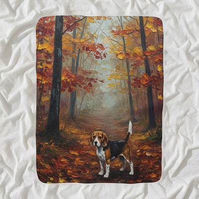Beagle Acrylic Sherpa Fleece Blanket, Colorful Dog Art, Beagle Lover Gift
