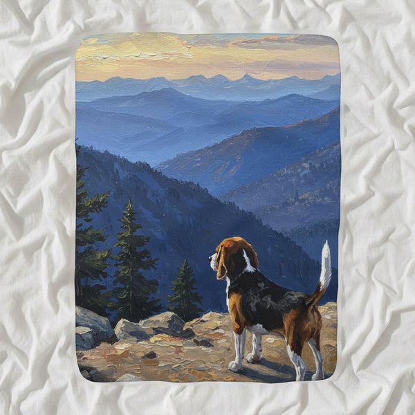 Beagle Acrylic Sherpa Fleece Blanket, Colorful Dog Art, Beagle Lover Gift