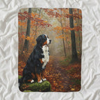 Bernese Mountain Dog Acrylic sherpa blanket by Tritan, angled view
