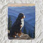 Bernese Mountain Dog Acrylic sherpa blanket by Tritan, angled view