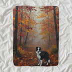 Border Collie Acrylic sherpa blanket by Tritan, angled view