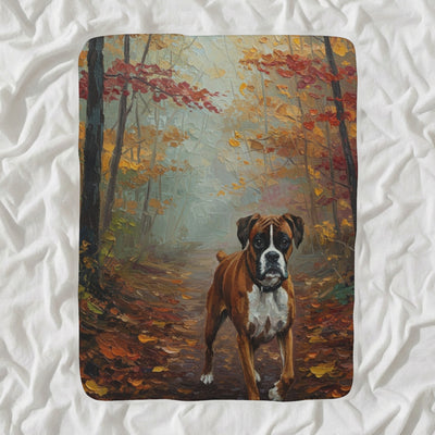 Boxer Acrylic Sherpa Fleece Blanket, Colorful Dog Art, Boxer Lover Gift