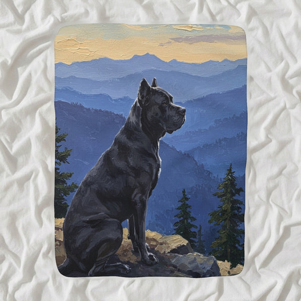 Acrylic Gallery Print Cane Corso - Mountain Overlook | Sherpa Fleece Blanket