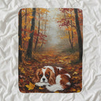 Cavalier King Charles Spaniel Acrylic sherpa blanket by Tritan, angled view
