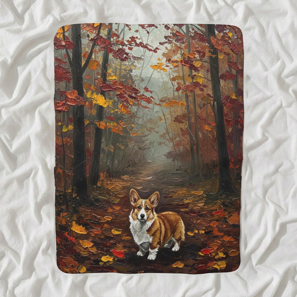Corgi Acrylic Sherpa Fleece Blanket, Colorful Dog Art, Corgi Lover Gift