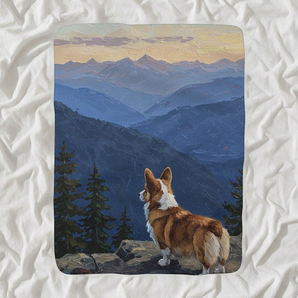 Corgi Acrylic Sherpa Fleece Blanket, Colorful Dog Art, Corgi Lover Gift