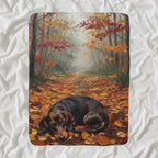 Dachshund Acrylic sherpa blanket by Tritan, angled view