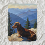 Dachshund Acrylic sherpa blanket by Tritan, angled view
