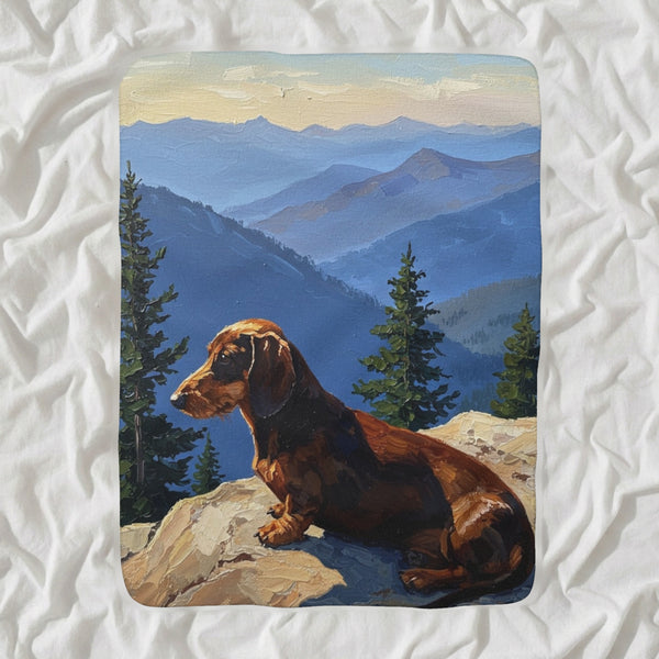 Dachshund Acrylic Sherpa Fleece Blanket, Colorful Dog Art, Dachshund Lover Gift