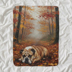 English Bulldog Acrylic sherpa blanket by Tritan, angled view