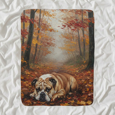 English Bulldog Acrylic Sherpa Fleece Blanket, Colorful Dog Art, English Bulldog Lover Gift