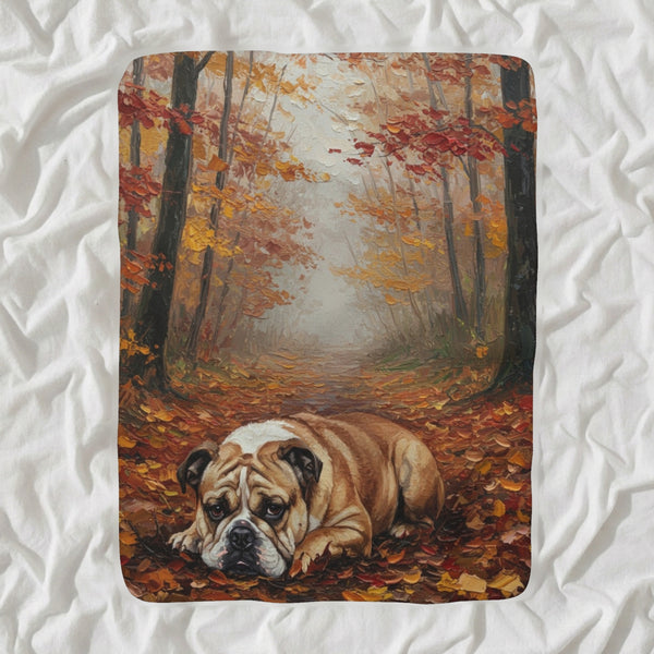 English Bulldog Acrylic Sherpa Fleece Blanket, Colorful Dog Art, English Bulldog Lover Gift