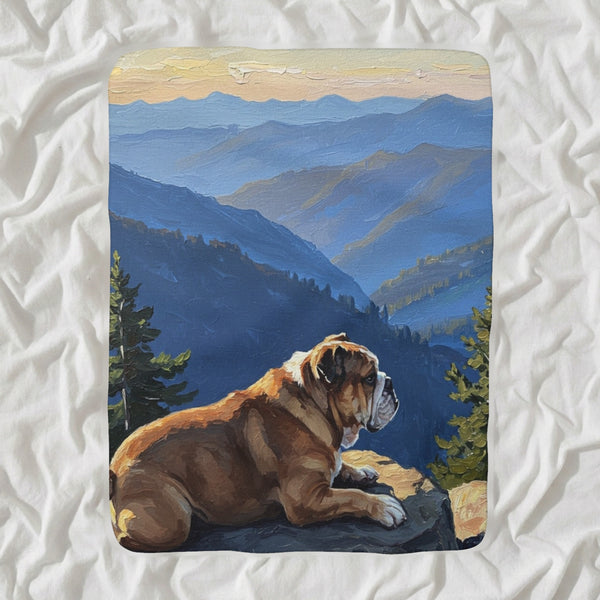 English Bulldog Acrylic Sherpa Fleece Blanket, Colorful Dog Art, English Bulldog Lover Gift